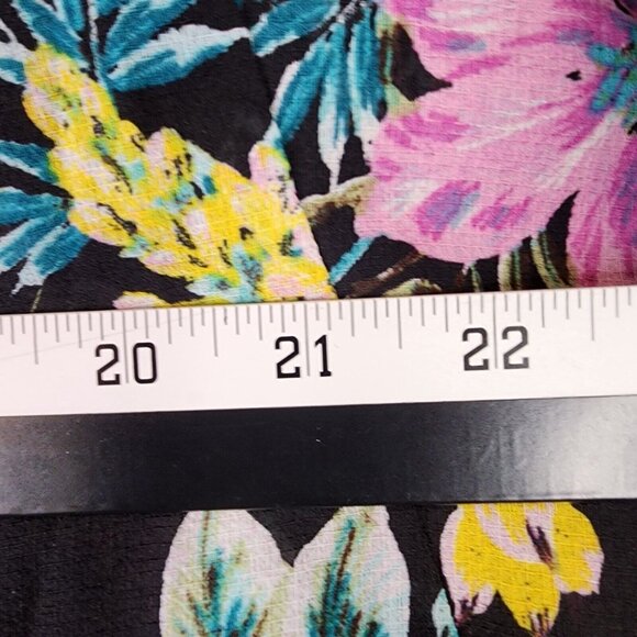 ZAC & RACHEL Pullover Sheer Polyester Bat Wing Blouse Shirt Floral Plus 2X - Picture 7 of 8